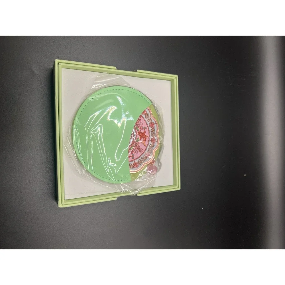 Chinese Palace Museum Beijing Koi Floral Hand Mirror Pink Tassel Box